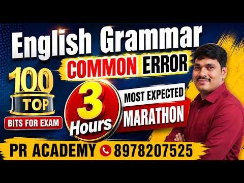 💯 Top 100 Common Error Questions | English Grammar Marathon 2026 | Complete Exam Preparation |