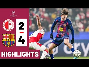 LEWANDOWSKI OWN GOAL! Slavia Praha vs Barcelona 2-4 HIGHLIGHTS Champions Legue 25/26