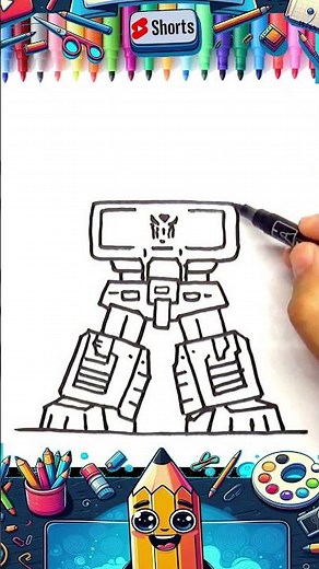 How to Draw MEGATRON KAWAII TRANSFORMERS For CHILDREN DrawArtMania