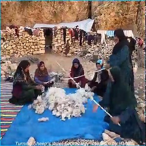 9.6K views · 169 reactions | Turning Sheep's Wool Technology into Yarn by Hand - Nomadic Mountain Life | Food Blog | Facebook