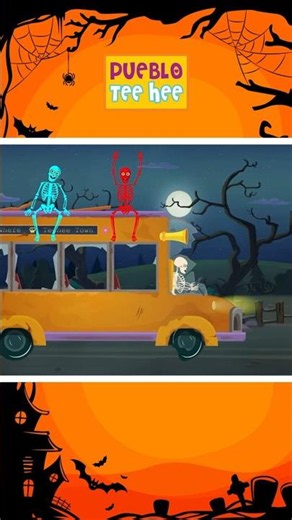 💀Tres esqueletos viajando en autobús 🚌#shorts #spooky #skeleton #puebloteehee