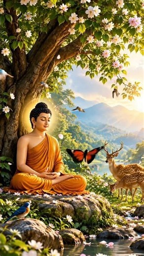 Gautam Buddha Meditation 🪷 | Peaceful Nature & Relaxing Birds | Spiritual 4K Motion Video #Buddha