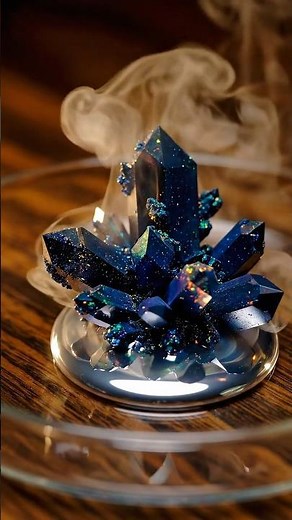 Black Opal Awakens — Hypnotic Gem Reaction in Liquid Silver (AI Macro ASMR)