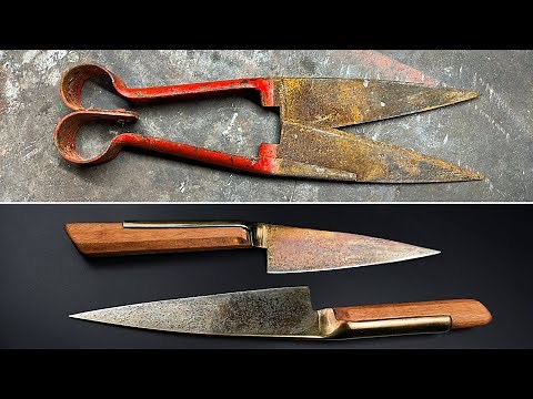 Gave New Life To Old Scissors! How Easy Is It To Make 2 Great Knives?