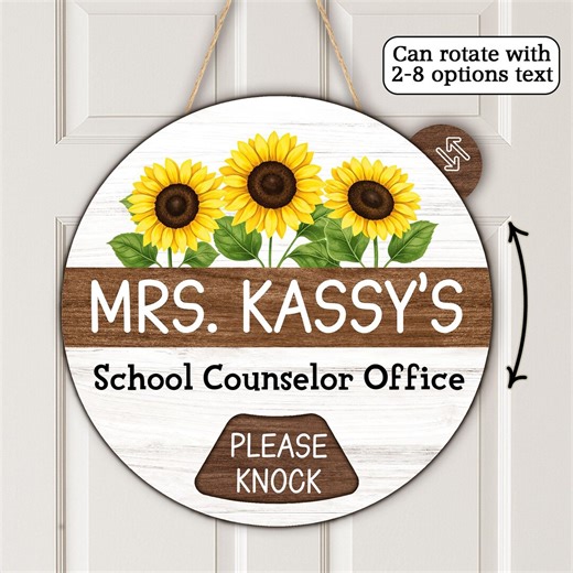Personalized Door Sign With Rotating Status Segments: Customizable for Any Space - Door Office Sign, New Job Business Decor - Etsy