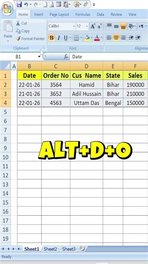 Smart Way For Data Entry In Ms Excel || #excelshorts