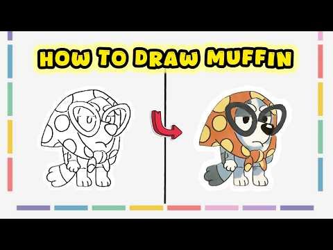 How to Draw Muffin from Bluey – Cartoon Puppy Character Drawing