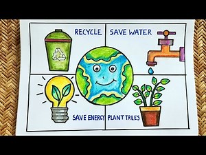 World Environment Day Poster Making | Easy drawing ideas for Save Earth