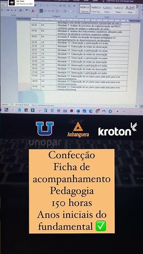 Ficha de acompanhamento 150 horas pedagogia #anosiniciais #pedagogia #foryou #estágio