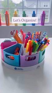 Organized minds start with organized spaces! The Create-a-Space Storage Center helps kids take charge of their creativity with easy-to-reach compartments for markers, scissors, glue, and more. #learningresources #organization #crafter #diy | Learning Resources