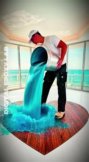 THIS FLOOR IS INSANE 😲 Modern Green Aquarium EpoxyFloor #epoxyfloor #renovation #interiordesign