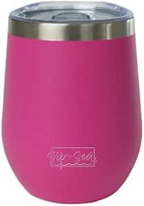 Sip + Sea Antigua 12oz Stainless Steel Wine Tumbler with Ceramic Lining & Lid – Stemless, Double-Wall Vacuum Insulated Drinkware