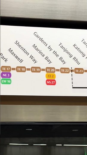 New platform train map at Springleaf Sta. (Thomson-East Coast Line, Singapore)