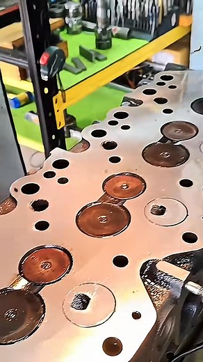 The process of machining the engine cylinder head is being carried out using a milling machine shorts engineering machine diy | J Torres tech