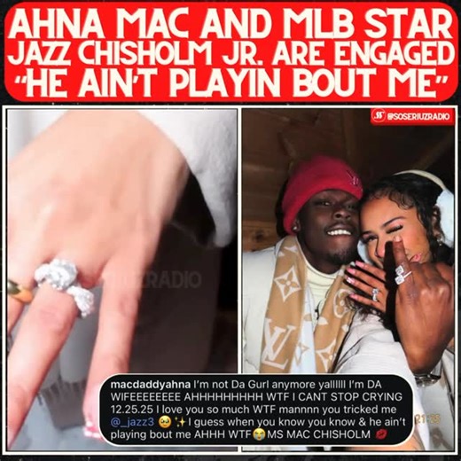 Ahna Mac celebrates a dream engagement to MLB star Jazz Chisholm 👏🏾💍 #ahnamac #jazzchisholm #engaged | soseriuzradio