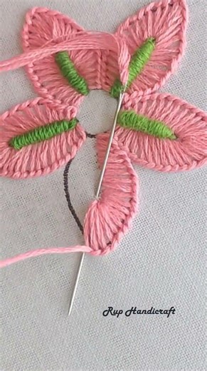 Blanket stitch flower embroidery!! flower embroidery shorts videos shortsvideo reels 8