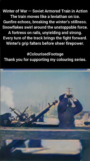 Winter of War Soviet Armored Train in Action 1942 #ColourisedHistory