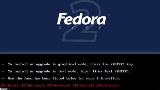 一个图形化无法正常启动的fedora！第2个fedora！fedora core 2.0