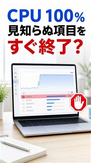 【Windows 11】重いPCを軽くする設定7選｜CPU100％で見知らぬ項目を終了しない編