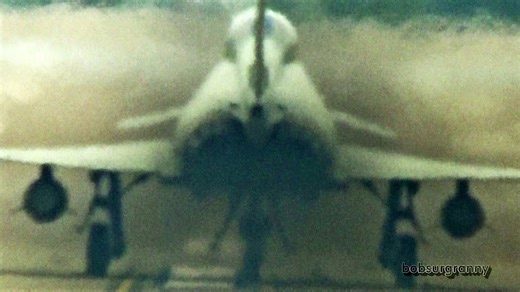 Eurofighter Typhoon takeoff with smoke and thunder