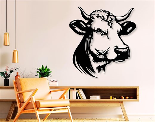 Cow Head Dxf Svg Png Files Cow Vector Art Cut File for Cnc Plasma Laser Cricut Glowforge Xtool - Etsy