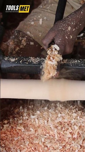 Wood Lathe Machine in Action – Precision Turning Tools at Work | Professional Woodworking Process