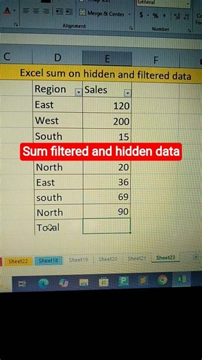 ✅Excel Sum on Hidden and Filtered Data। Excel interview Question। #excel #subtotal #interview#shorts