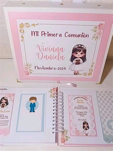 Un recuerdo único para un día tan especial Este libro de Primera Comunión está pensado para guardar cada momento importante de este sacramento: desde los datos y fotos de la catequesis, la ceremonia y la celebración, hasta las dedicatorias llenas de amor de familiares y amigos. 💖 Y en esta sección especial, se podrán pegar y conservar todas las estampitas de intercambio, creando así un recuerdo lleno de significado y memorias que durarán para siempre. 🌸 Un detalle lleno de fe, amor y ternura p