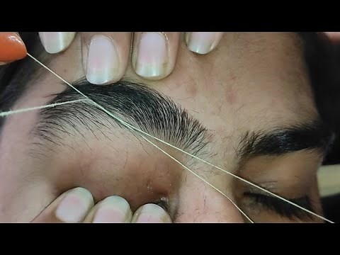 Thick to thin eyebrow/ Perfect shape of eyebrow threading tutorial/ Eyebrow transformation