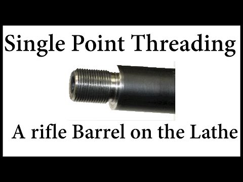 Single Point Threading a tapered 22 Rifle Barrel on the Lathe.