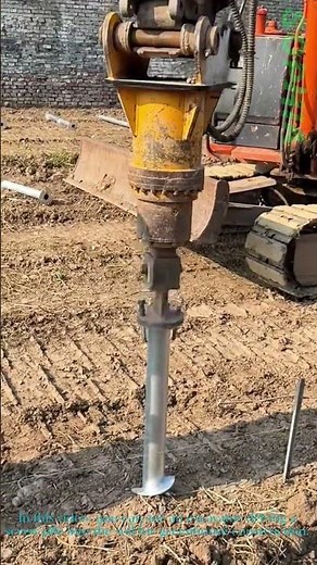Excavator Installs Screw Piles for Greenhouse | Efficient Agricultural Construction