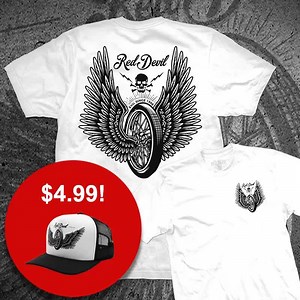 Get the NEW Thunder Cap for $4.99 when you buy the white or NEW black Thunder Tee! Use code THUNDER at checkout! shop @ http://bit.ly/Thunder-Deal | Red Devil Clothing