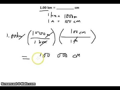 Unit Conversion: 1.00 km to cm