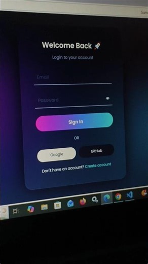 Login Page UI in 10 Seconds ⚡ #html #css #javascript #shorts #coding #frontend