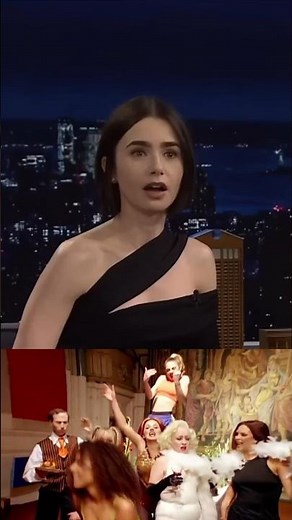 This Lily Collins Performance at Jimmy Fallon Goes CRAZY 😂 #lilycollins #jimmyfallon #shorts
