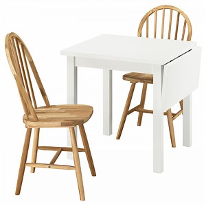 NORDVIKEN / SKOGSTA table et 2 chaises, blanc/acacia, 74/104 cm - IKEA Belgique
