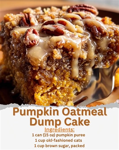 47K views · 252 reactions | Pumpkin Oatmeal Dump Cake recipe  | Cakecrafted Recipes | Facebook