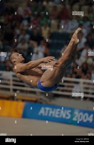 Diving - Athens Olympic Games 2004 - Mens 3m Springboard - Semi Final. Great Britain's Tony Ally Stock Photo - Alamy