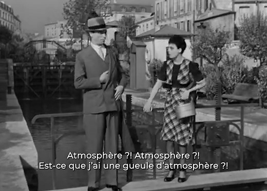 "Atmosphère, atmosphère, est-ce que j'ai une gueule d'atmosphère ?!?" #LouisJouvet et #Arletty dans Hôtel du Nord (1938) de Marcel Carné | FilmPics