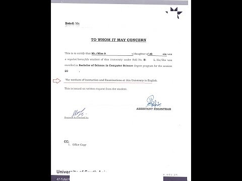 English Proficiency Letter