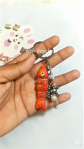 DIY Fish Keychain | Easy Super Clay Keychain Making | Cute Aesthetic Keyring Tutorial