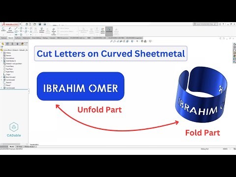 Cut Letters on Curved Sheetmetal | Solidworks Sheetmetal | Laser Cutting Text Problem in Solidworks