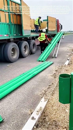 Gravity Driven Unloading Homemade Sloped Rail For W Beam Guardrail