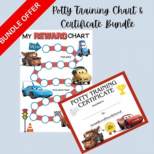 Cars Potty Training Reward Chart: Lightning Mcqueen (digital Download) - Etsy