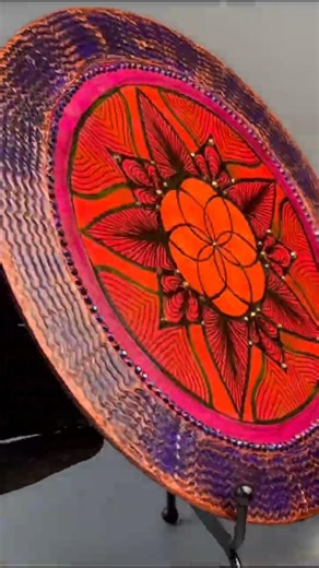 From Wall Putty to NEON MANDALA! 😱 DIY Home Decor #shorts #textureart #satisfying