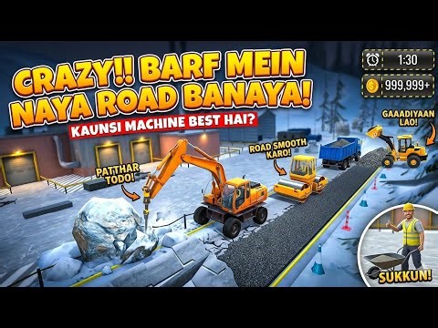 Real Road Construction Simulator 3D - Snow City Road Builder Excavator Crane Simulator Gameplay