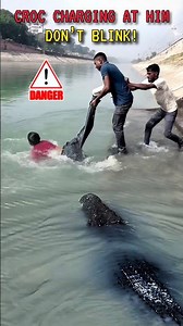 DON’T BLINK‼️CROCODILE CHARGING AT HIM 🐊 #crocodile #amazing