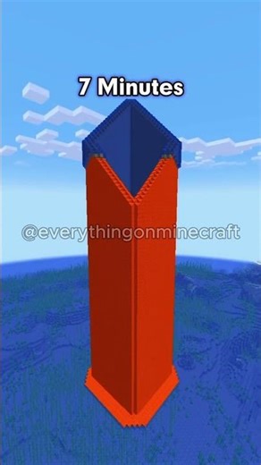 MAKING LAVA TOWER UNDER 15 MINUTES! #minecraft #minecraftshorts #minecraftbuilding #minecraftbuilds