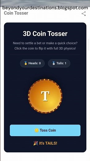 Super Realistic 3D Coin Flip Utility