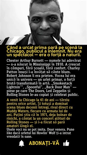 Howlin' Wolf bolnav de rinichi i-a făcut pe Rolling Stones să pară începători pe scenă